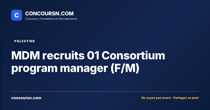 Illustration de l’article : MDM recruits 01 Consortium program manager (F/M)