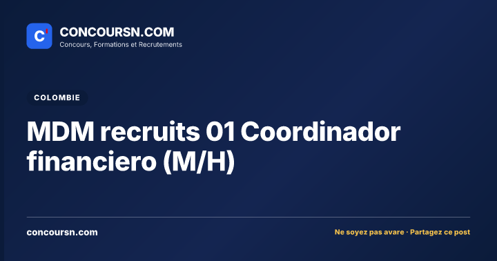 MDM recruits 01 Coordinador financiero (M/H)