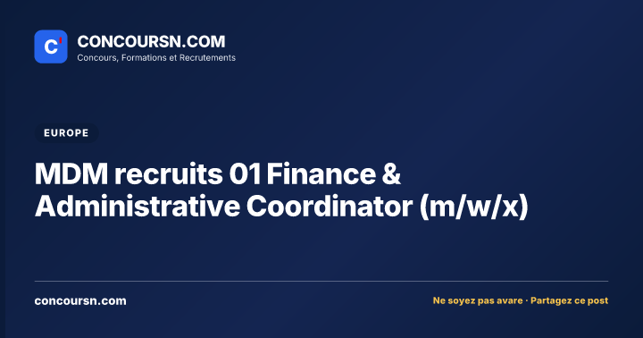 Illustration de l’article : MDM recruits 01 Finance & Administrative Coordinator (m/w/x)