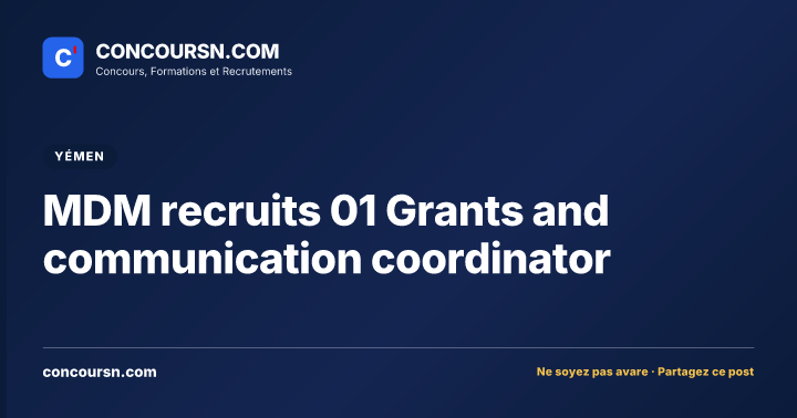 Illustration de l’article : MDM recruits 01 Grants and communication coordinator