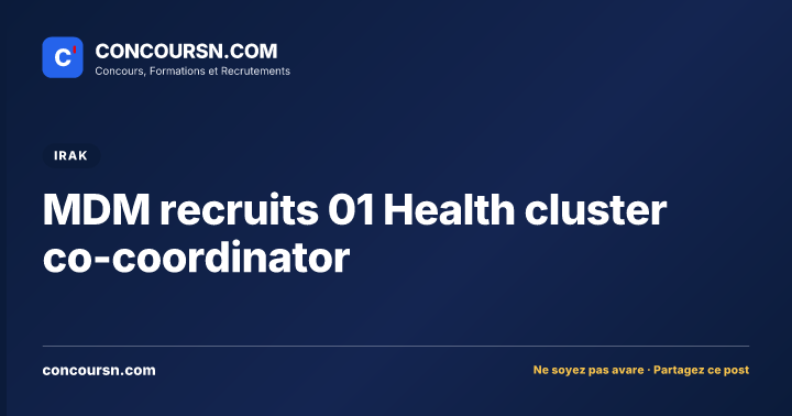 Illustration de l’article : MDM recruits 01 Health cluster co-coordinator