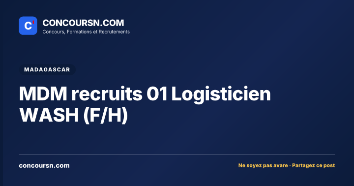 Illustration de l’article : MDM recruits 01 Logisticien WASH (F/H)