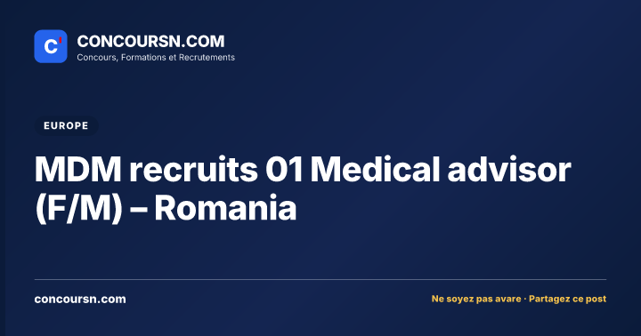 Illustration de l’article : MDM recruits 01 Medical advisor (F/M) – Romania