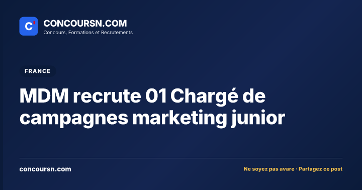 Illustration de l’article : MDM recrute 01 Chargé de campagnes marketing junior