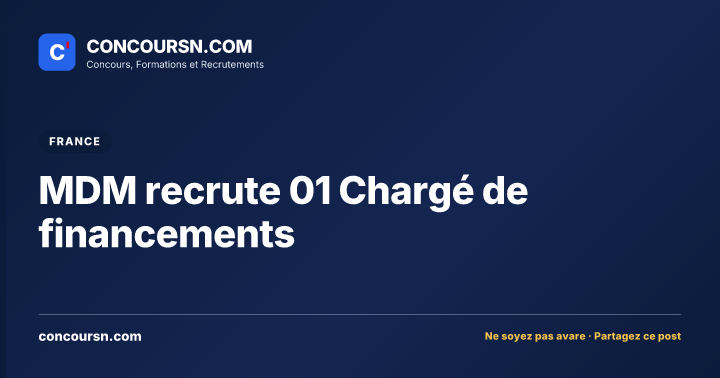 Illustration de l’article : MDM recrute 01 Chargé de financements