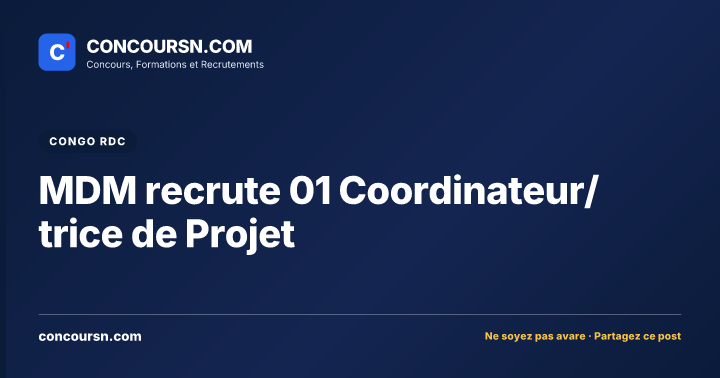 Illustration de l’article : MDM recrute 01 Coordinateur/trice de Projet