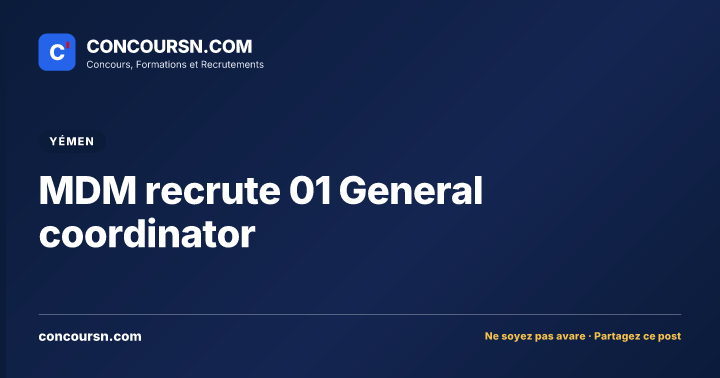 Illustration de l’article : MDM recrute 01 General coordinator
