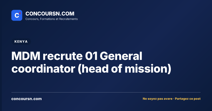 Illustration de l’article : MDM recrute 01 General coordinator (head of mission)