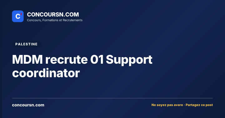 Illustration de l’article : MDM recrute 01 Support coordinator