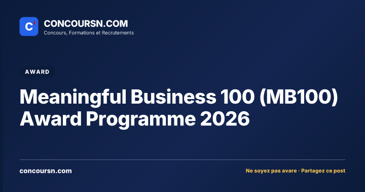 Illustration de l’article : Meaningful Business 100 (MB100) Award Programme 2026