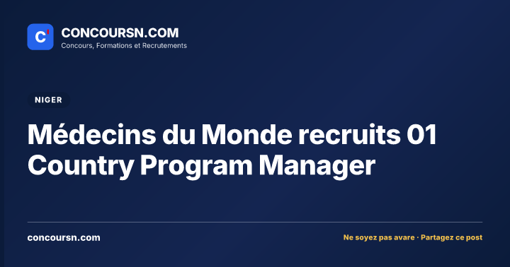 Illustration de l’article : Médecins du Monde recruits 01 Country Program Manager