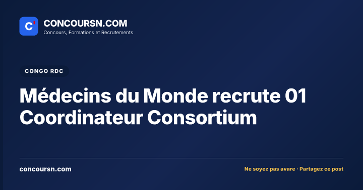 Illustration de l’article : Médecins du Monde recrute 01 Coordinateur Consortium