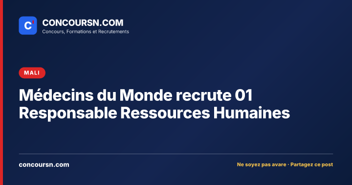 Illustration de l’article : Médecins du Monde recrute 01 Responsable Ressources Humaines
