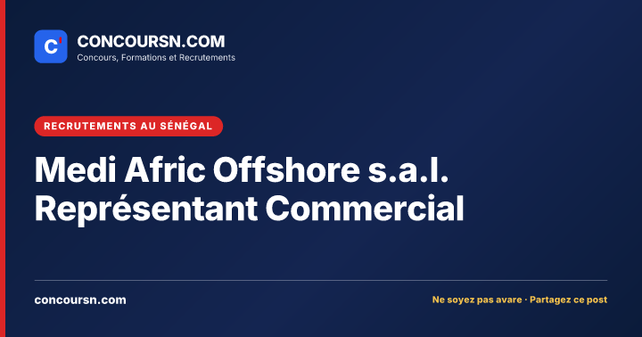 Illustration de l’article : Medi Afric Offshore s.a.l. Représentant Commercial