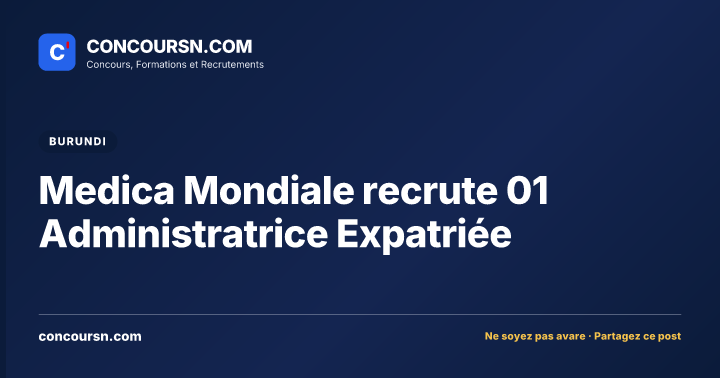 Illustration de l’article : Medica Mondiale recrute 01 Administratrice Expatriée