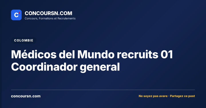 Illustration de l’article : Médicos del Mundo recruits 01 Coordinador general