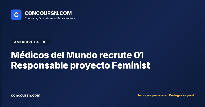Illustration de l’article : Médicos del Mundo recrute 01 Responsable proyecto Feminist