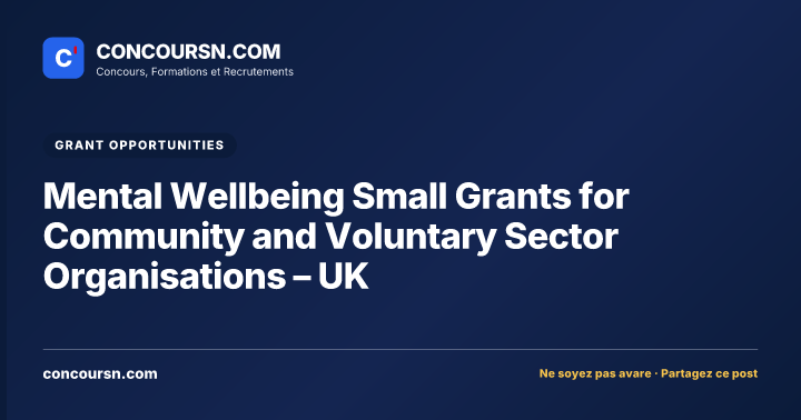 Illustration de l’article : Mental Wellbeing Small Grants for Community and Voluntary Sector Organisations – UK