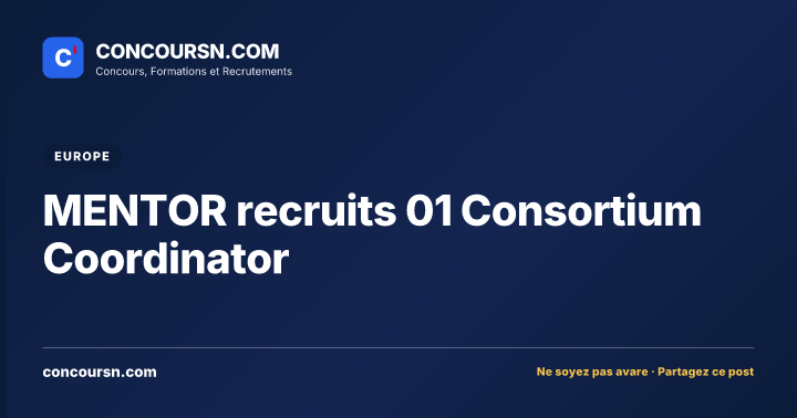 Illustration de l’article : MENTOR recruits 01 Consortium Coordinator