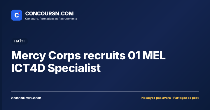 Illustration de l’article : Mercy Corps recruits 01 MEL ICT4D Specialist