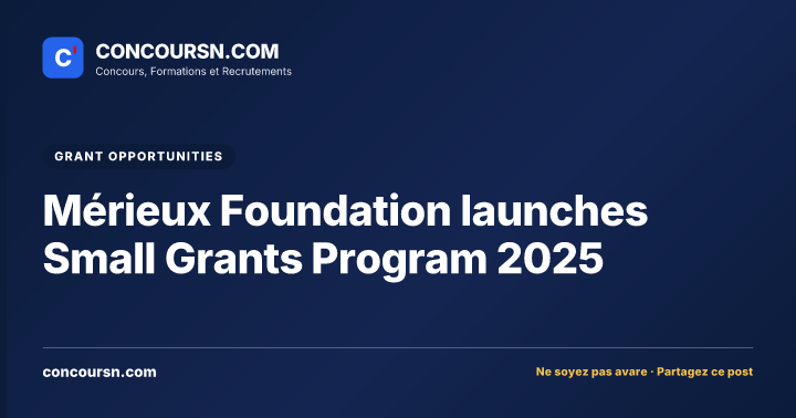 Illustration de l’article : Mérieux Foundation launches Small Grants Program 2025