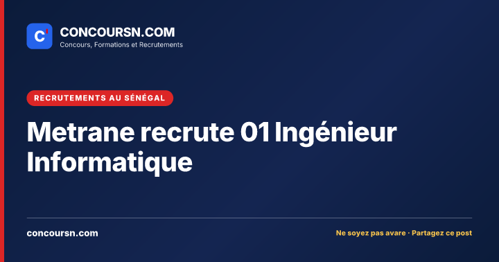 Illustration de l’article : Metrane recrute 01 Ingénieur Informatique