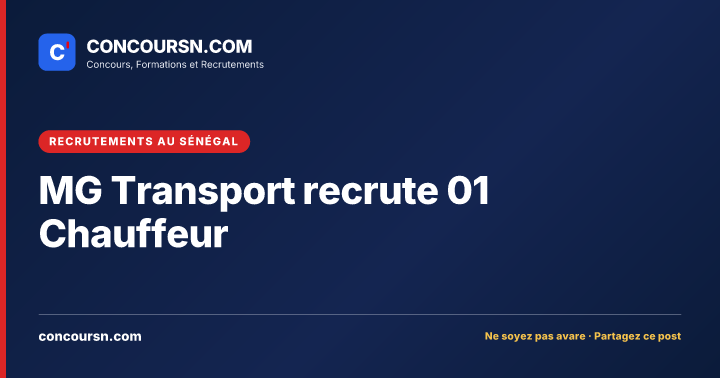 Illustration de l’article : MG Transport recrute 01 Chauffeur