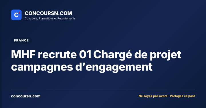 Illustration de l’article : MHF recrute 01 Chargé de projet campagnes d’engagement
