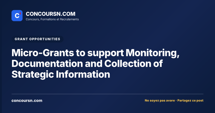 Illustration de l’article : Micro-Grants to support Monitoring, Documentation and Collection of Strategic Information