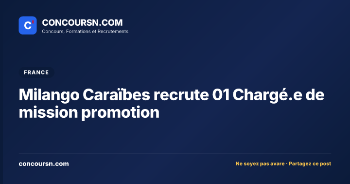 Illustration de l’article : Milango Caraïbes recrute 01 Chargé.e de mission promotion