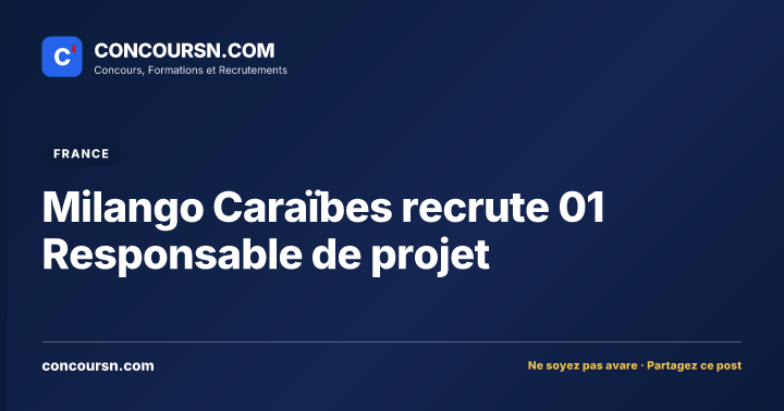 Illustration de l’article : Milango Caraïbes recrute 01 Responsable de projet
