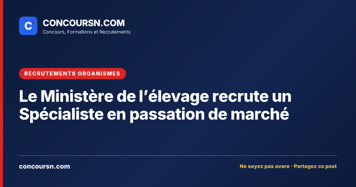 Illustration de l’article : Le Ministère de l’élevage recrute un Spécialiste en passation de marché