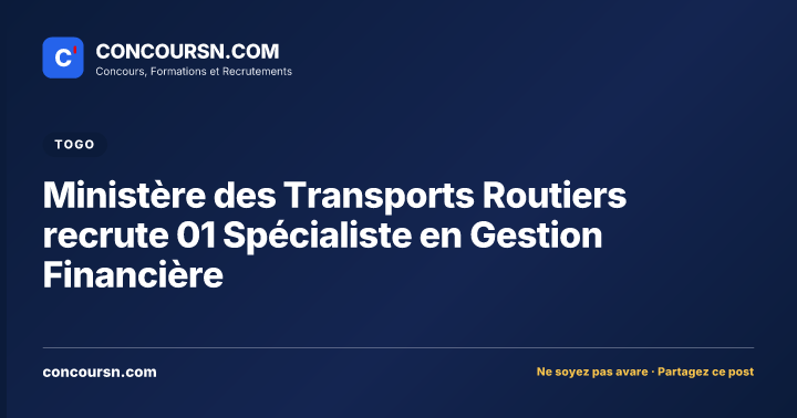 Illustration de l’article : Ministère des Transports Routiers recrute 01 Spécialiste en Gestion Financière