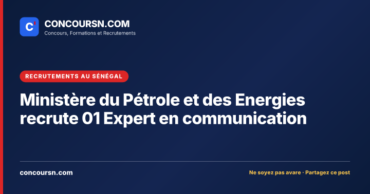 Illustration de l’article : Ministère du Pétrole et des Energies recrute 01 Expert en communication