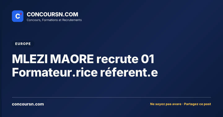 Illustration de l’article : MLEZI MAORE recrute 01 Formateur.rice réferent.e