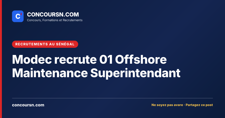 Illustration de l’article : Modec recrute 01 Offshore Maintenance Superintendant