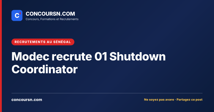 Illustration de l’article : Modec recrute 01 Shutdown Coordinator