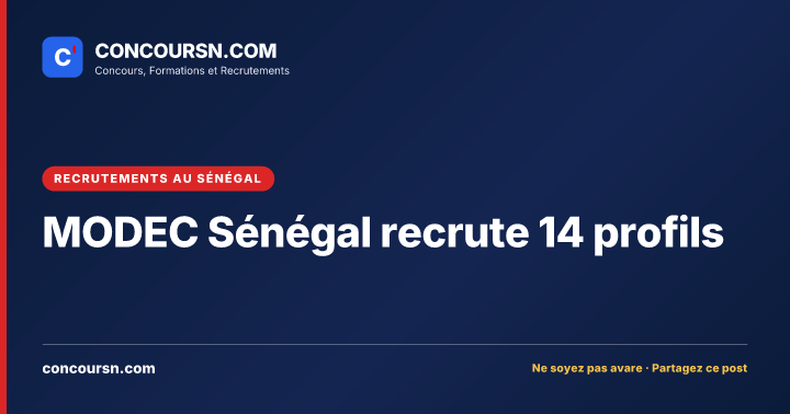 Illustration de l’article : MODEC Sénégal recrute 14 profils