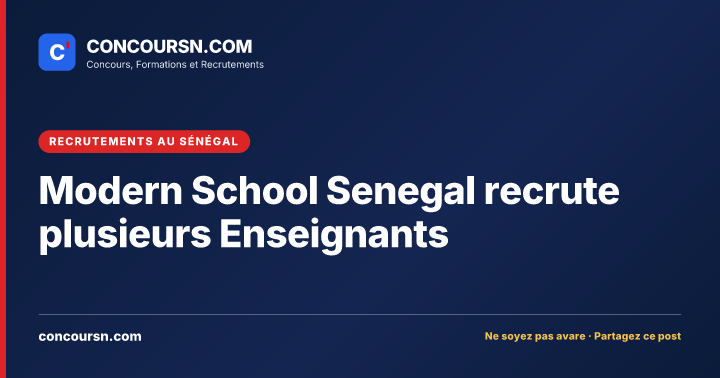 Illustration de l’article : Modern School Senegal recrute plusieurs Enseignants