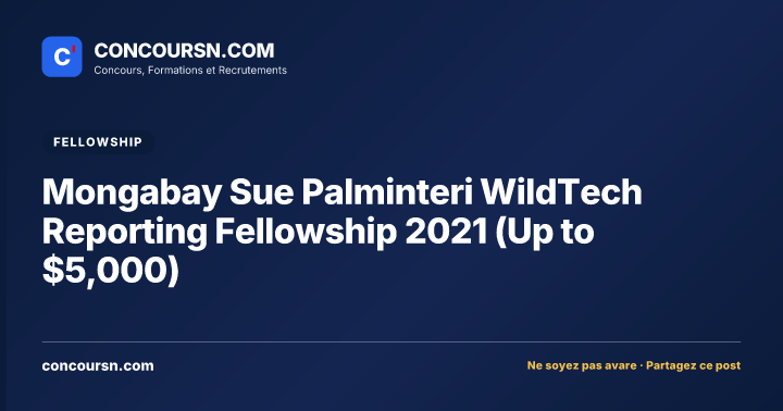 Illustration de l’article : Mongabay Sue Palminteri WildTech Reporting Fellowship 2021 (Up to $5,000)