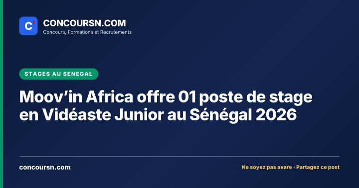 Illustration de l’article : Moov’in Africa offre 01 poste de stage en Vidéaste Junior au Sénégal 2026