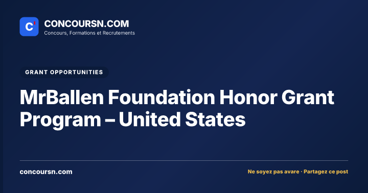 Illustration de l’article : MrBallen Foundation Honor Grant Program – United States