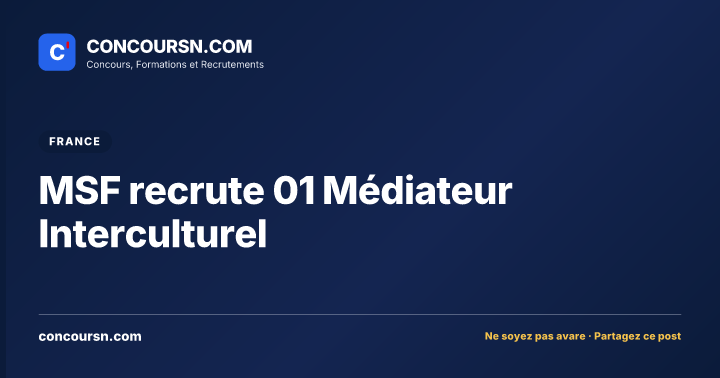 Illustration de l’article : MSF recrute 01 Médiateur Interculturel