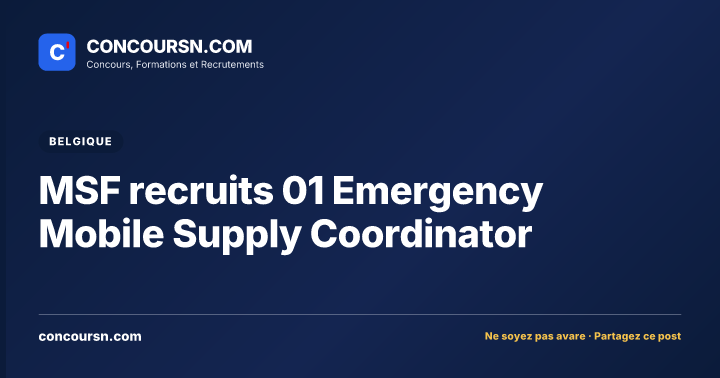 Illustration de l’article : MSF recruits 01 Emergency Mobile Supply Coordinator