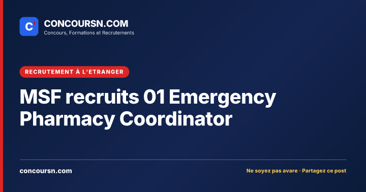 Illustration de l’article : MSF recruits 01 Emergency Pharmacy Coordinator