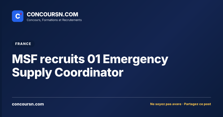 Illustration de l’article : MSF recruits 01 Emergency Supply Coordinator