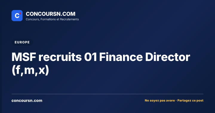 Illustration de l’article : MSF recruits 01 Finance Director (f,m,x)