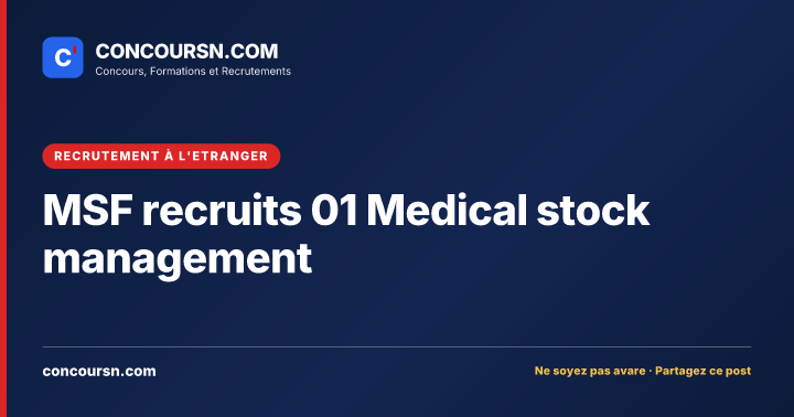 Illustration de l’article : MSF recruits 01 Medical stock management