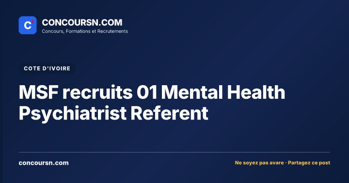 Illustration de l’article : MSF recruits 01 Mental Health Psychiatrist Referent