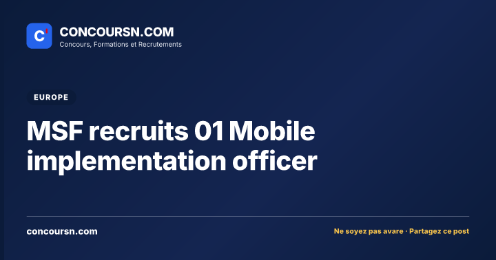 Illustration de l’article : MSF recruits 01 Mobile implementation officer
